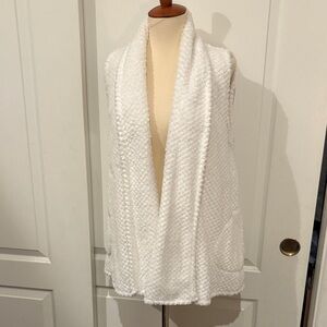 ANTHROPOLOGIE Saturday Sunday White Textured Open Front Vest